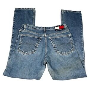Vintage Tommy‎ Jeans Tommy Hilfiger High Rise Straight Leg Blue Denim Size 9/32